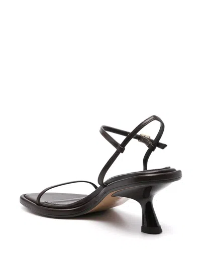 Souliers Martinez 55mm Ivone Leather Sandals In Brown