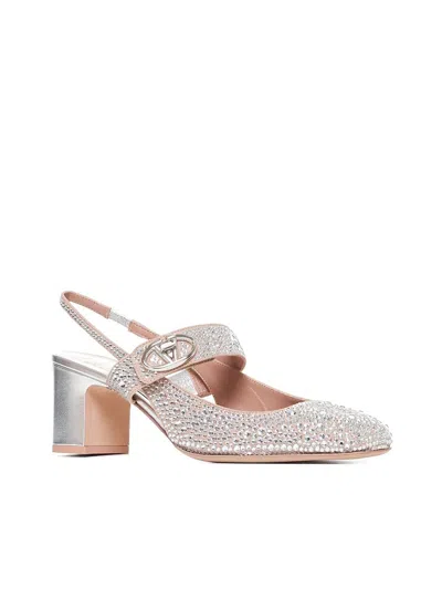 Shop Valentino Garavani With Heel In Crystal/silver