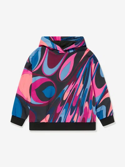 Pucci Girls Onde Print Hoodie In Multicoloured