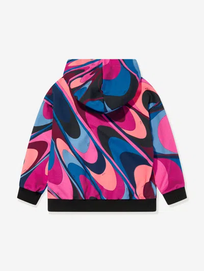 Pucci Girls Onde Print Hoodie In Multicoloured