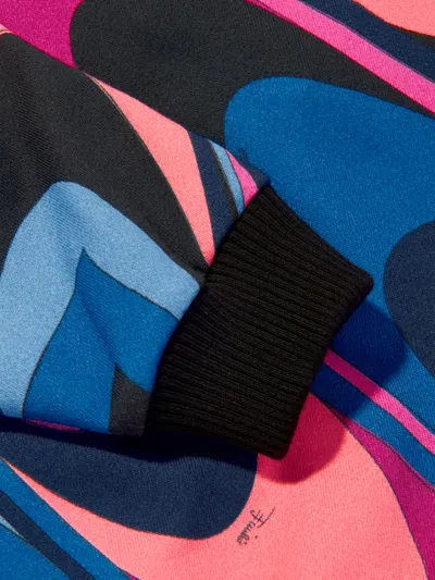Pucci Girls Onde Print Hoodie In Multicoloured