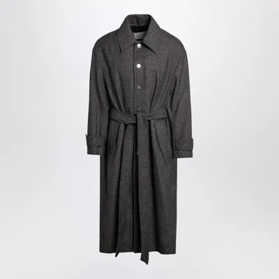 Ami Alexandre Mattiussi Ami Paris Belted Coat In Blend