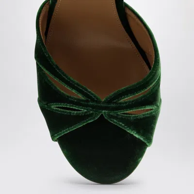 Aquazzura High Dark Green Velvet Sandal