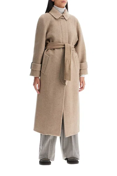 Shop Brunello Cucinelli Wool And Cashmere Coat With Belt