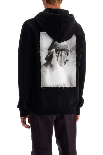 Shop Lanvin Men's Hooded Zip-up Sweatshirt In Black