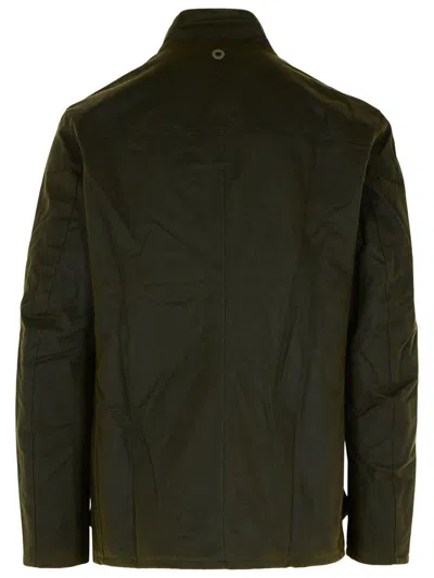 Shop Barbour 'leaaward' Waxed Cotton Jacket In Green