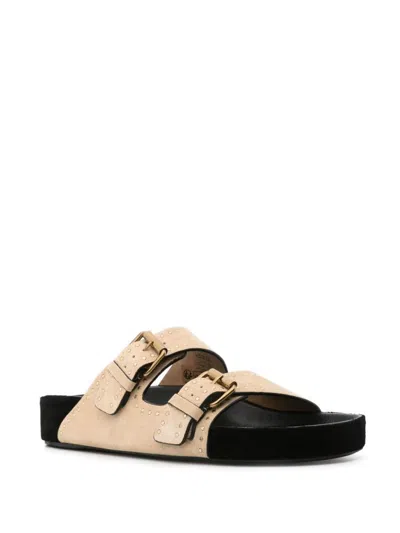 Isabel Marant 'lennyo' Suede Leather Sandals In Beige