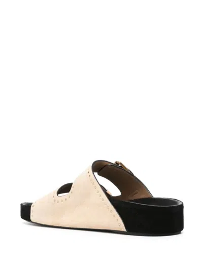 Isabel Marant 'lennyo' Suede Leather Sandals In Beige