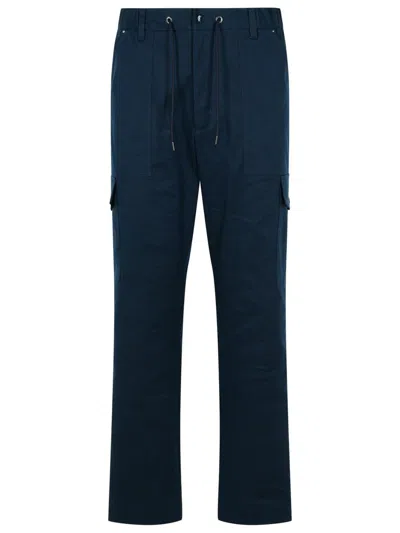 Moncler 'utility' Cotton Pants Featuring Cargo Pockets In Navy
