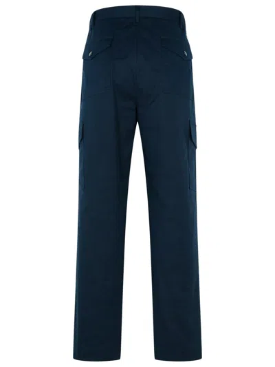 Moncler 'utility' Cotton Pants Featuring Cargo Pockets In Navy