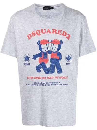 Shop Dsquared2 Logo-print Short-sleeve T-shirt In Grey