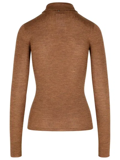 Sportmax 'flavia' Virgin Wool Sweater In Brown
