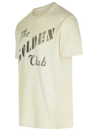 Shop Golden Goose Ivory Cotton T-shirt In Beige