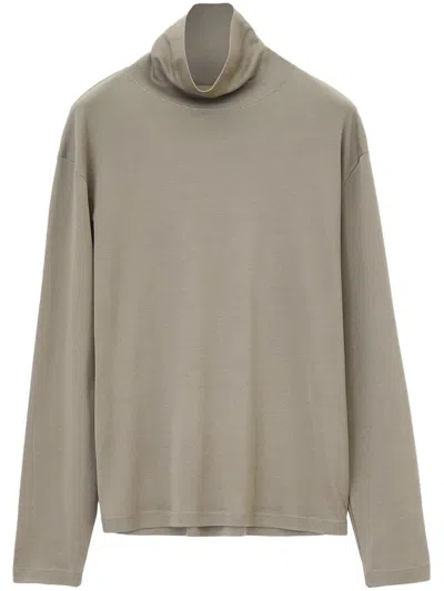 Shop Lemaire Long Sleeve Turtle Neck Clothing In Green