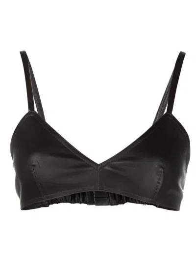 The Mannei Sierra Leather Cropped Tank Top