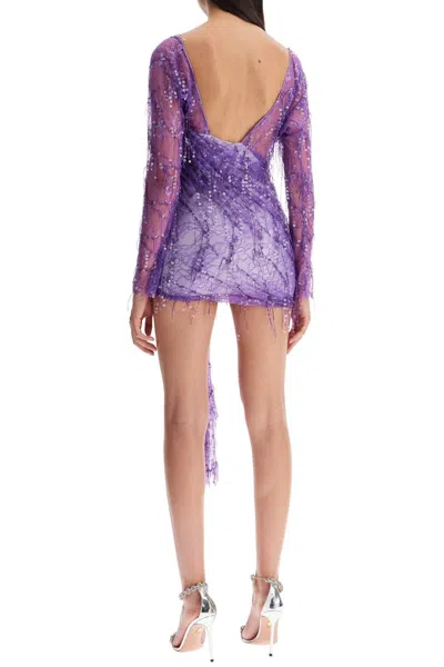 Shop Christopher Esber Mini Lace Dress With Sequins