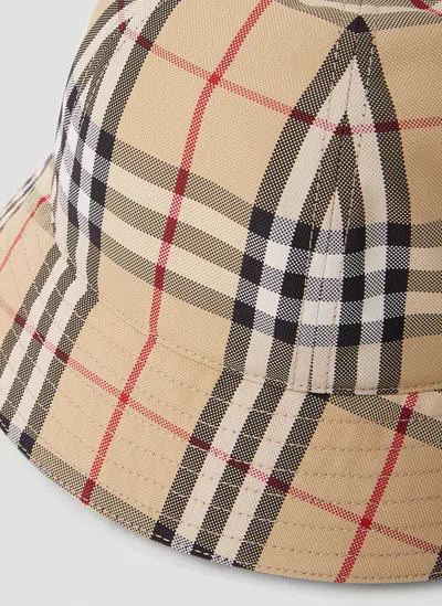 Burberry Signature Check Bucket Hat In Cream