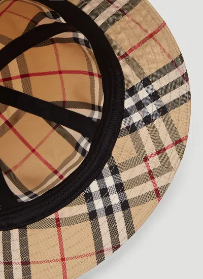 Burberry Signature Check Bucket Hat In Cream
