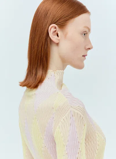 Burberry Diamond Knit Turtleneck Blouse In Pink