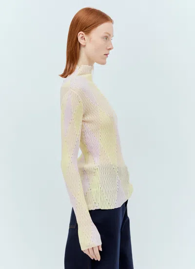 Burberry Diamond Knit Turtleneck Blouse In Pink