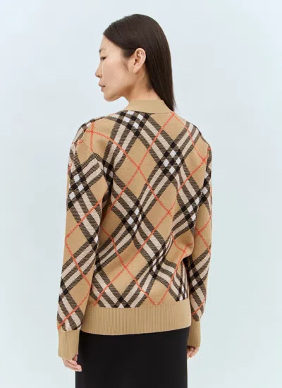 BURBERRY BURBERRY WOMEN CHECK WOOL-BLEND CARDIGAN 