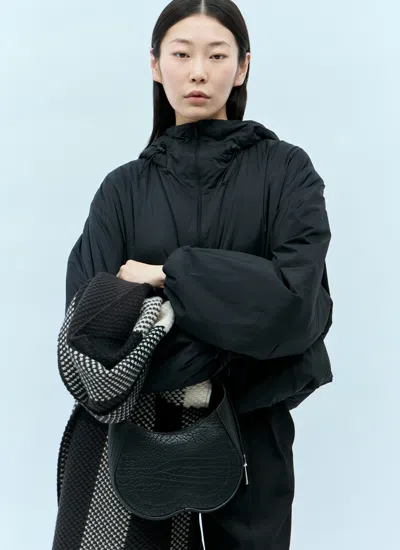 Burberry Mini Black Leather Chess Shoulder Handbag In Black