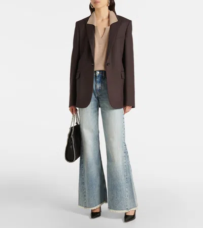 Stella Mccartney Clasp-embellished Low-rise Flared Jeans In Blue