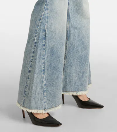 Stella Mccartney Clasp-embellished Low-rise Flared Jeans In Blue