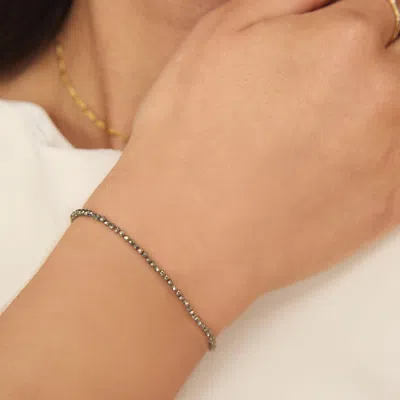 Astrid &amp; Miyu Ironstone Gemstone Bracelet In 9k White Gold