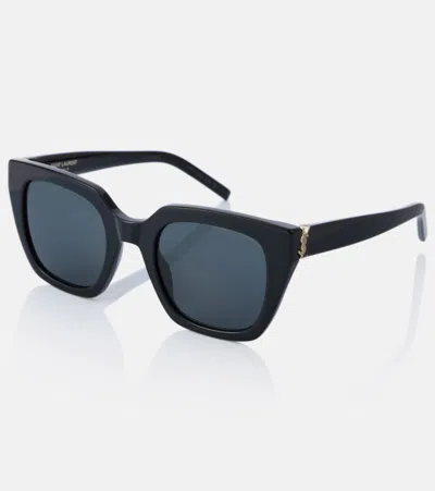 Saint Laurent Monogram Rectangular Sunglasses In Black