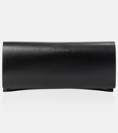 Saint Laurent Monogram Rectangular Sunglasses In Black