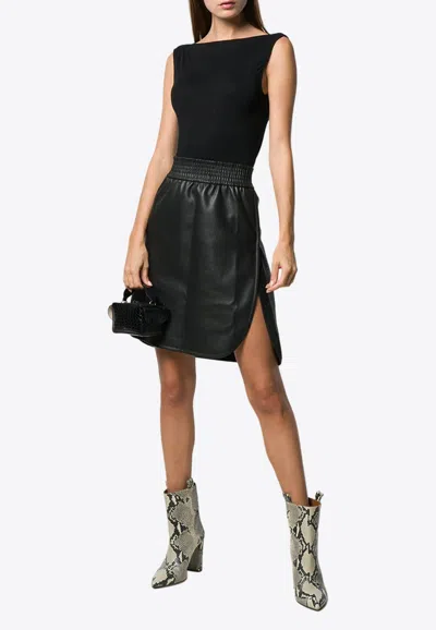 Wolford Aurora Crewneck Stretch-jersey In Black