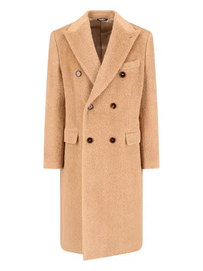 Dolce & Gabbana Lapel Detail Belt Flap Pockets Jacket In Beige