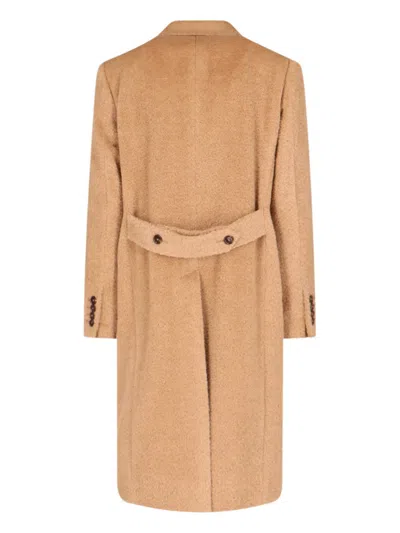 Dolce & Gabbana Lapel Detail Belt Flap Pockets Jacket In Beige