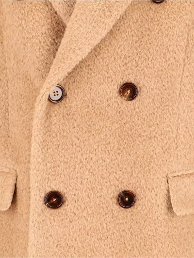 Dolce & Gabbana Lapel Detail Belt Flap Pockets Jacket In Beige