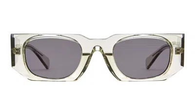 Shop Kuboraum Sunglasses In Translucent Green