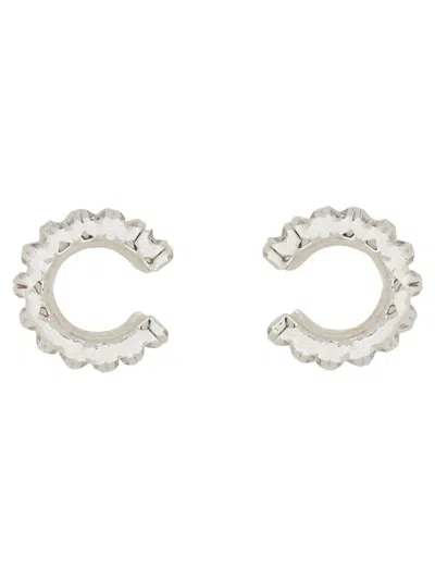 Shop Magda Butrym Baguette Cut Earrings In Silver