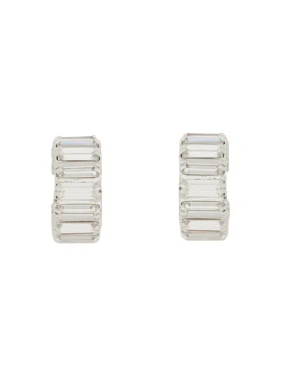 Shop Magda Butrym Baguette Cut Earrings In Silver