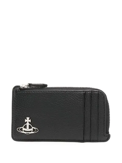 Shop Vivienne Westwood Zipper Card Holder Accessories In Black