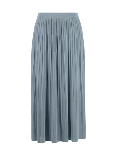 Shop Zimmermann Waverly Rib Midi Skirt In Blue Lurex