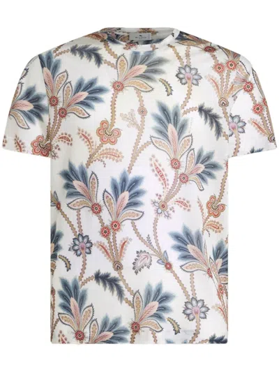 Shop Etro T-shirt With Print In White