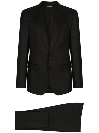 Shop Dolce & Gabbana Two-piece Single-breasted Suit In Black