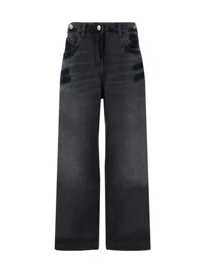 Shop Attico Pantaloni Denim In Black