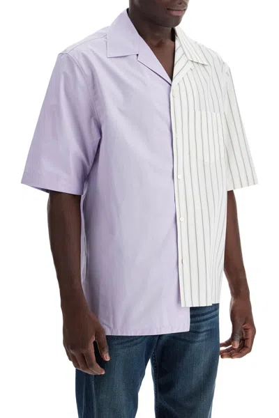 Shop Lanvin Asymmetric Bowling Shirt With In White