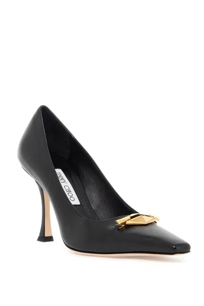 Jimmy Choo Ryker 90 Embellished Satin Pumps In Black