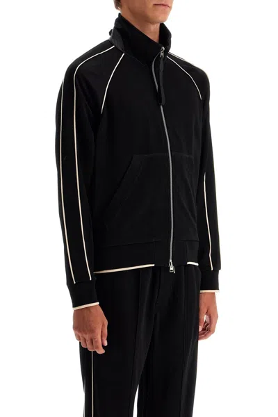 Shop Tom Ford "v Neck Viscose Zip Up In Black