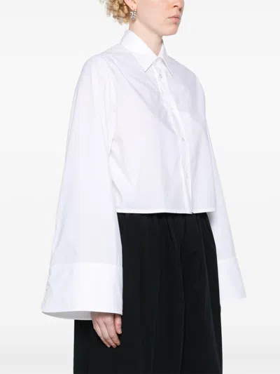Mm6 Maison Margiela Mm6 By Maison Margiela Cropped Cotton Shirt With Front Button Closure