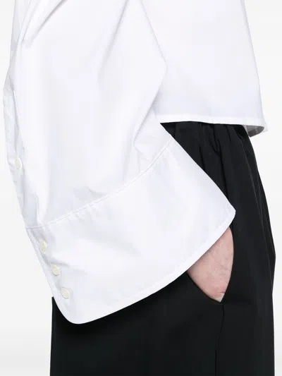Mm6 Maison Margiela Mm6 By Maison Margiela Cropped Cotton Shirt With Front Button Closure