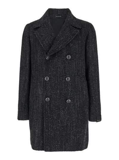 Tagliatore Arden Double-breasted Coat In Grey