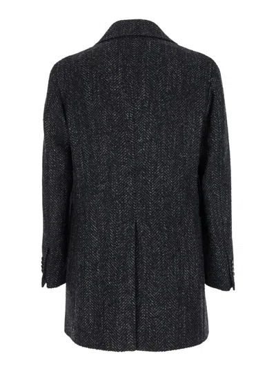 Tagliatore Arden Double-breasted Coat In Grey